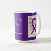 Leiomyosarcoma(LMS)認識度リボンカスタムのマグカップ コーヒーマグカップ (正面右)