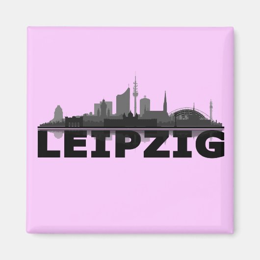 Leipzig City Skyline - Kühlschrankmagnet / Magnet マグネット (正面)