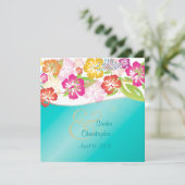 Leis/ルアウ(ハワイ式宴会)/ハイビスカス結婚式招待状 招待状 (スタンド正面)