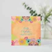 Leis/ルアウ(ハワイ式宴会)/フルーツ結婚式招待状 招待状 (スタンド正面)