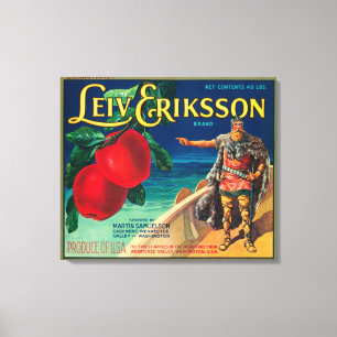 Leiv Eriksson Appleのラベル-カシミヤ織、WA キャンバスプリント