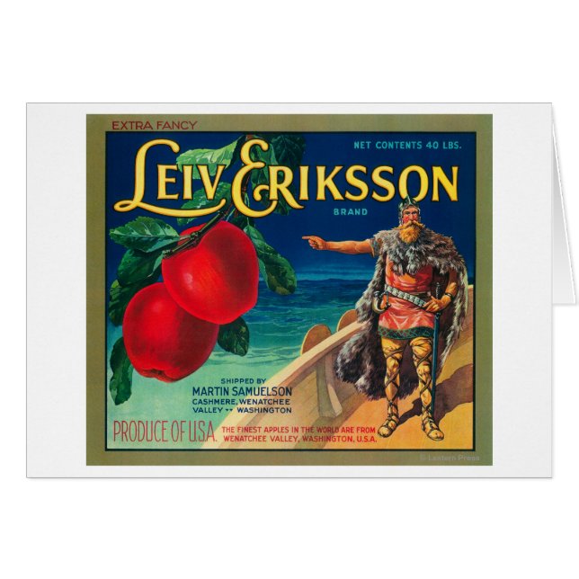 Leiv Eriksson Apple Label – カシミア，ワシントン (正面横)