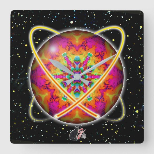 Lektron Orbz スクエア壁時計 (正面)