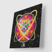 Lektron Orbz スクエア壁時計 (傾斜)