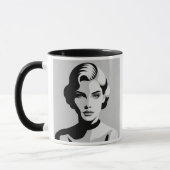 L'élégance contrastée d’un visage mystérieux. マグカップ (左)