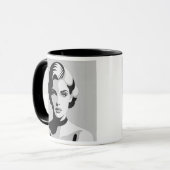 L'élégance contrastée d’un visage mystérieux. マグカップ (正面左)