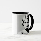 L'élégance contrastée d’un visage mystérieux. マグカップ (正面右)