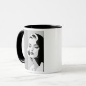 l'élégance d'une femme au regard perçant. マグカップ (正面左)