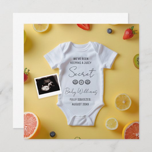 Lemmonミニマル妊娠の発表 招待状 (正面/裏面)