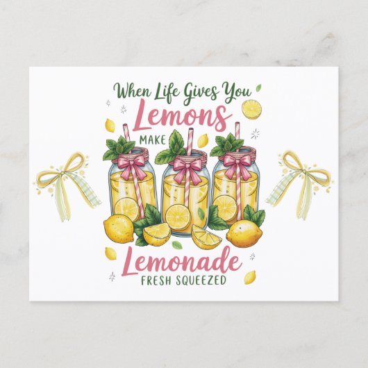 Lemmon Quotes Lemon Juice Watercolor ポストカード (正面)