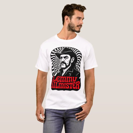 Lemmy Kilmister Psychedelic Rock Portrait Tシャツ (正面フル)
