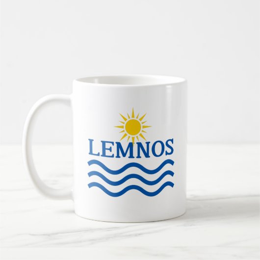 LEMNOSギリシャ、太陽の波 コーヒーマグカップ (左)
