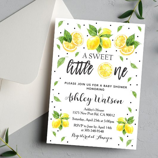 Lemon A Sweet Little One Invitation Citrus Theme  招待状