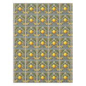 Lemon Amalfi Blue Mediterranean Art Nouveau テーブルクロス (正面)