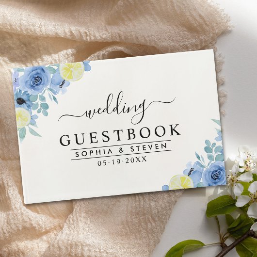 Lemon and Blue Mediterranean Wedding ゲストブック