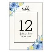 Lemon and Blue Mediterranean Wedding テーブルナンバー (正面)