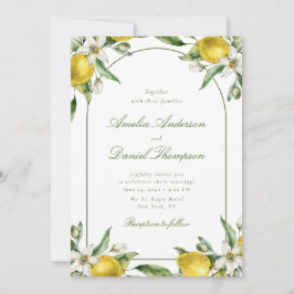Lemon and Floral Frame Wedding Invitation 招待状