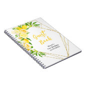 Lemon and Flowers with Foliage Birthday Guest Book ノートブック (右側)