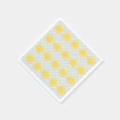 Lemon and Light Blue Summer Napkins スタンダードカクテルナプキン (角)