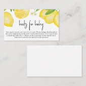  Lemon Baby Shower Books for Baby 名刺 (正面/裏面)