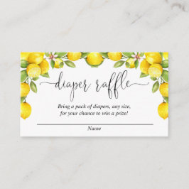 Lemon baby shower diaper raffle cards, adorable le エンクロージャーカード