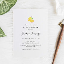 Lemon Baby Shower Elegant Minimalist Simple Chic