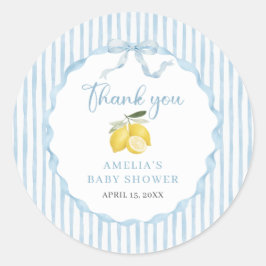 Lemon Baby Shower Thank you ラウンドシール
