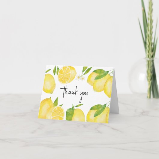 Lemon Baby Shower Thank You Card サンキューカード (正面)