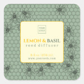 Lemon & Basil Reed Diffuser Label スクエアシール (正面)