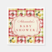Lemon Berry Picnic Baby Shower スタンダードカクテルナプキン (正面)