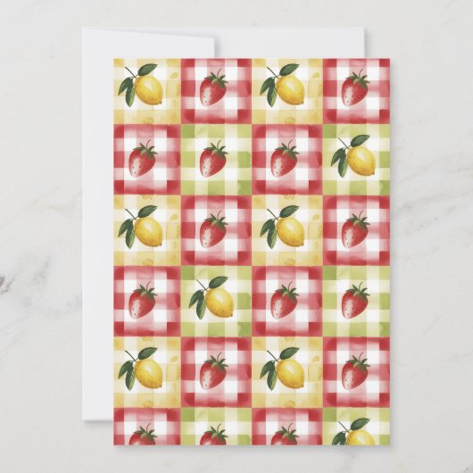 Lemon Berry Picnic Baby Shower 招待状 (裏面)