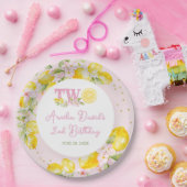 Lemon Birthday Floral  ペーパープレート (パーティー)