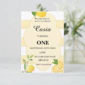 Lemon Birthday Invitation Personalized Party Card (スタンド正面)