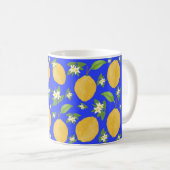 Lemon Bloom Collection patterned blue コーヒーマグカップ (正面右)