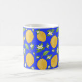 Lemon Bloom Collection patterned blue コーヒーマグカップ (中央)