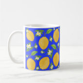 Lemon Bloom Collection patterned blue コーヒーマグカップ (左)