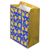 Lemon Bloom Collection patterned blue ミディアムペーパーバッグ (裏面アングル)