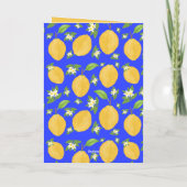 Lemon Bloom Collection patterned blue Birthday カード (裏面)