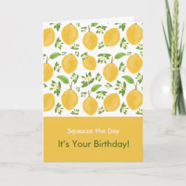 Lemon Bloom Collection patterned white Birthday カード