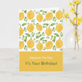 Lemon Bloom Collection patterned white Birthday カード (黄色い花)