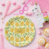 Lemon Bloom Collection patterned yellow ペーパープレート (パーティー)
