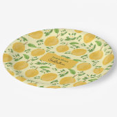 Lemon Bloom Collection patterned yellow ペーパープレート (アングル)