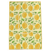Lemon Bloom Collection patterned yellow ミディアムペーパーバッグ (裏面)