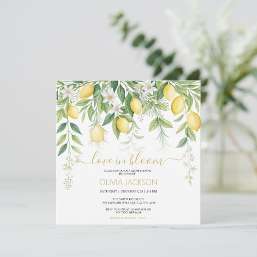 Lemon Blossom Bridal Shower Invitation  招待状 (スタンド正面)