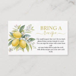 Lemon Blossom Bridal Shower Recipe Card エンクロージャーカード
