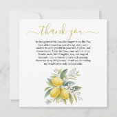 Lemon Blossom Bridal Shower Thank You Card サンキューカード (正面)
