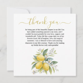 Lemon Blossom Bridal Shower Thank You Card サンキューカード