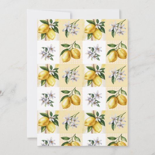 Lemon Blossom Garden Baby Shower 招待状 (裏面)