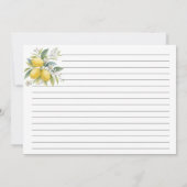 Lemon Blossom Watercolor Recipe Card 招待状 (裏面)
