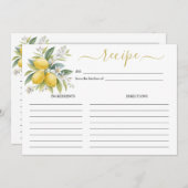 Lemon Blossom Watercolor Recipe Card 招待状 (正面/裏面)
